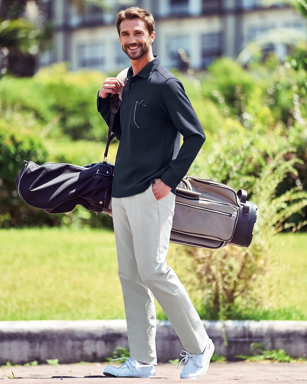 【ドゥクラッセ/DoCLASSE / MEN】の360&deg;高伸縮チノ伸快適ウエスト・ノータック インテリア・キッズ・メンズ・レディースファッション・服の通販 founy(ファニー) 　ファッション　Fashion　メンズファッション　Fashion for Men　ボトムス　Bottoms　新作・新入荷　New Arrivals / New In　ジャケット　Jacket, Outerwear　メンズ　Men's, Menswear　洗える　Machine Washable　ライトグレー|ID: prp329100004600881 ipo3291000000032711147