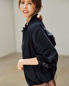 【ドゥクラッセ/DoCLASSE】のフリルスタンドカラー・タフタブルゾン ネイビー|ID: prp329100004624823 ipo3291000000033431296