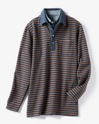 【ドゥクラッセ/DoCLASSE / MEN】のボーダーWフェイス・ダブルカラー ネイビー|ID: prp329100004626584 ipo3291000000033247883