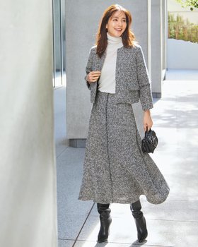 【ドゥクラッセ/DoCLASSE】 ファンシーツイード・Aラインスカート人気、トレンドファッション・服の通販 founy(ファニー) ファッション Fashion レディースファッション Fashion for Women スカート Skirts Aライン・フレアスカート A-Line & Flared Skirts ショート Short, Short Length ジャケット Jacket, Outerwear セットアップ Set-Up, Coordinated Outfit ツイード Twill, Twill Weave ミドル Middle Length, Mid Height モノトーン Monotone, Black and White ロング Long, Long-Length 台形 A-Line, Trapezoid Shape 定番 Standard, Basic Item |ID:prp329100004626645
