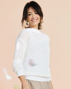 【ドゥクラッセ/DoCLASSE】のミックスコットン・エアリークルーネック 人気、トレンドファッション・服の通販 founy(ファニー) ファッション Fashion レディースファッション Fashion for Women トップス・カットソー Cut & Sew Tops ニット Knit Tops & Sweaters サマー Summer, Summer Style スリット Slit, Slit Detail thumbnail ホワイト|ID: prp329100004627817 ipo3291000000033345168