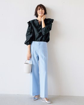 【ドゥクラッセ/DoCLASSE】 ダブルポケット・セミワイドパンツ人気、トレンドファッション・服の通販 founy(ファニー) ファッション Fashion レディースファッション Fashion for Women パンツ Pants & Trousers ストレッチ Stretch, Stretchy Fabric センター Center, Center Line フロント Front, Front Design ポケット Pocket, Pocket Detail ワイド Wide, Wide Fit |ID:prp329100004627822