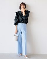 【ドゥクラッセ/DoCLASSE】のダブルポケット・セミワイドパンツ 人気、トレンドファッション・服の通販 founy(ファニー) ファッション Fashion レディースファッション Fashion for Women パンツ Pants & Trousers ストレッチ Stretch, Stretchy Fabric センター Center, Center Line フロント Front, Front Design ポケット Pocket, Pocket Detail ワイド Wide, Wide Fit |ID:prp329100004627822