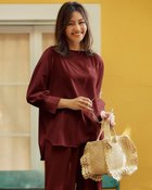 【ドゥクラッセ/DoCLASSE】のジョーゼット・フォルムブラウス 人気、トレンドファッション・服の通販 founy(ファニー) ファッション Fashion レディースファッション Fashion for Women トップス・カットソー Cut & Sew Tops シャツ・ブラウス・オフィスカジュアル Elegant Blouses & Button-Ups 新作・新入荷 New Arrivals / New In なめらか Smooth, Silky Texture カフス Cuff Design ジョーゼット Georgette, Semi-Sheer Fabric スタイリッシュ Stylish, Fashionable フォルム Silhouette, Form ラウンド Round, Round Neck thumbnail ボルドー|ID: prp329100004631765 ipo3291000000033332213