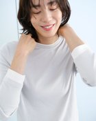 【ドゥクラッセ/DoCLASSE】のコットンガーゼ・配色クルーネック/8分袖 ライトグレー|ID: prp329100004632982 ipo3291000000033431281