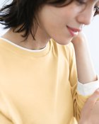【ドゥクラッセ/DoCLASSE】のコットンガーゼ・配色クルーネック/8分袖 イエロー|ID: prp329100004632982 ipo3291000000033431282