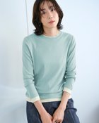 【ドゥクラッセ/DoCLASSE】のコットンガーゼ・配色クルーネック/8分袖 ライトブルー|ID: prp329100004632982 ipo3291000000033431286