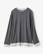 【ドゥクラッセ/DoCLASSE】のコットンガーゼ・配色クルーネック/長袖 チャコール|ID: prp329100004632982 ipo3291000000035993421