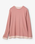 【ドゥクラッセ/DoCLASSE】のコットンガーゼ・配色クルーネック/長袖 ダスティーピンク|ID: prp329100004632982 ipo3291000000035993429