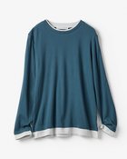 【ドゥクラッセ/DoCLASSE】のコットンガーゼ・配色クルーネック/長袖 ダークピーコック|ID: prp329100004632982 ipo3291000000035993431