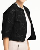 【ドゥクラッセ/DoCLASSE】のエンブロイダリー・オックスジャケット 人気、トレンドファッション・服の通販 founy(ファニー) ファッション Fashion レディースファッション Fashion for Women アウター Coat / Outerwear Collection レディースジャケット・軽アウター Jackets カッティング Cutting Detail コンパクト Compact, Small Size ショート Short, Short Length ジャケット Jacket, Outerwear スタイリッシュ Stylish, Fashionable ボトム Bottoms, Lower Wear ワーク Workwear, Utility Style thumbnail ブラック|ID: prp329100004635488 ipo3291000000033385433