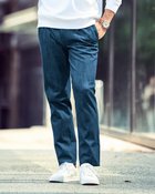 【ドゥクラッセ/DoCLASSE / MEN】の色落ち解消デニム風柔らかスラックスタック有 ライトインディゴ|ID: prp329100004638383 ipo3291000000033430751