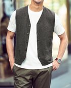 【ドゥクラッセ/DoCLASSE / MEN】の着心地ライトニットジレ 杢チャコール|ID: prp329100004638388 ipo3291000000033430795