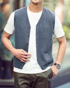 【ドゥクラッセ/DoCLASSE / MEN】の着心地ライトニットジレ インディゴ|ID: prp329100004638388 ipo3291000000033430796