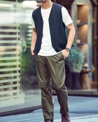 【ドゥクラッセ/DoCLASSE / MEN】の着心地ライトニットジレ ネイビー|ID: prp329100004638388 ipo3291000000033430797