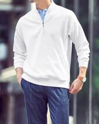 【ドゥクラッセ/DoCLASSE / MEN】の重ね着シャツ風ハーフジップ ホワイト|ID: prp329100004638392 ipo3291000000033430816