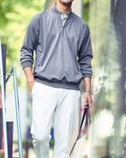 【ドゥクラッセ/DoCLASSE / MEN】の重ね着シャツ風ハーフジップ 杢ブルー|ID: prp329100004638392 ipo3291000000033430824