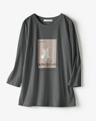 【ドゥクラッセ/DoCLASSE】のメタリックデザインTシャツ/7分袖 チャコール|ID: prp329100004638402 ipo3291000000033430898