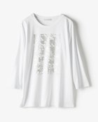 【ドゥクラッセ/DoCLASSE】のメタリックデザインTシャツ/7分袖 ホワイト・パターン|ID: prp329100004638402 ipo3291000000033430900