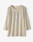 【ドゥクラッセ/DoCLASSE】のメタリックデザインTシャツ/7分袖 ベージュ・パターン|ID: prp329100004638402 ipo3291000000033430902