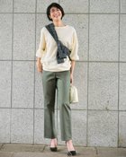 【ドゥクラッセ/DoCLASSE】のミラクルストレッチ・サイドシームストレート オリーブ|ID:prp329100004638405