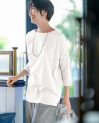 【ドゥクラッセ/DoCLASSE】の高密度シルコットン・7分袖Tシャツ/63cm丈 オフホワイト|ID:prp329100004638413