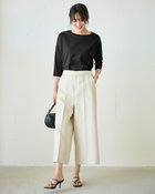 【ドゥクラッセ/DoCLASSE】の高密度シルコットン・7分袖Tシャツ/63cm丈 ブラック|ID:prp329100004638413