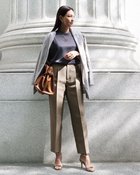 【ドゥクラッセ/DoCLASSE】のグロッシーダブルクロス・テーパードパンツ トープ|ID:prp329100004638414