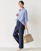 【ドゥクラッセ/DoCLASSE】のグロッシーダブルクロス・テーパードパンツ ネイビー|ID:prp329100004638414