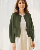 【ドゥクラッセ/DoCLASSE】の総針ニット・ブルゾンカーディガン カーキ|ID:prp329100004638419