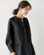【ドゥクラッセ/DoCLASSE】の総針ニット・ブルゾンカーディガン ブラック|ID:prp329100004638419