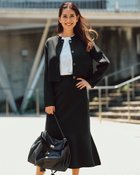 【ドゥクラッセ/DoCLASSE】の構築ニット・ボレロカーディガン ブラック|ID:prp329100004638421