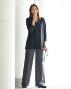 【ドゥクラッセ/DoCLASSE】の立体Vネック長め丈/8分袖・ドゥクラッセTシャツ ミッドナイトブルー|ID:prp329100004638428
