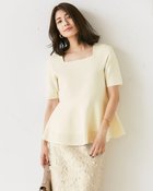 【ドゥクラッセ/DoCLASSE】の構築ニット・裾メッシュペプラムトップス オフホワイト|ID:prp329100004638431