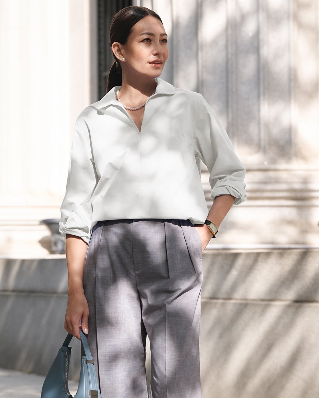 【ドゥクラッセ/DoCLASSE】のラウンドカラー・スキッパーシャツ 人気、トレンドファッション・服の通販 founy(ファニー) 　ファッション　Fashion　レディースファッション　Fashion for Women　トップス・カットソー　Cut & Sew Tops　シャツ・ブラウス・オフィスカジュアル　Elegant Blouses & Button-Ups　カフス　Cuff Design　スキッパー　Skipper, Open Collar　 other-1|ID: prp329100004638436 ipo3291000000034606689