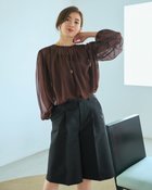 【ドゥクラッセ/DoCLASSE】のシアージョーゼット・ギャザーブラウス ブラウン|ID:prp329100004638437