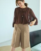 【ドゥクラッセ/DoCLASSE】の高密度ダブルクロス・タックハーフパンツ トープ|ID:prp329100004638444