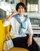 【ドゥクラッセ/DoCLASSE】の高密度シルコットン・7分袖Tシャツ/52cm丈 オフホワイト|ID:prp329100004638445