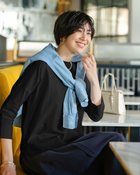 【ドゥクラッセ/DoCLASSE】の高密度シルコットン・7分袖Tシャツ/52cm丈 ブラック|ID:prp329100004638445