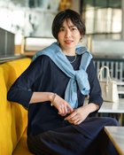 【ドゥクラッセ/DoCLASSE】の高密度シルコットン・7分袖Tシャツ/52cm丈 ミッドナイトブルー|ID:prp329100004638445