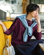 【ドゥクラッセ/DoCLASSE】の高密度シルコットン・7分袖Tシャツ/52cm丈 ボルドー|ID:prp329100004638445