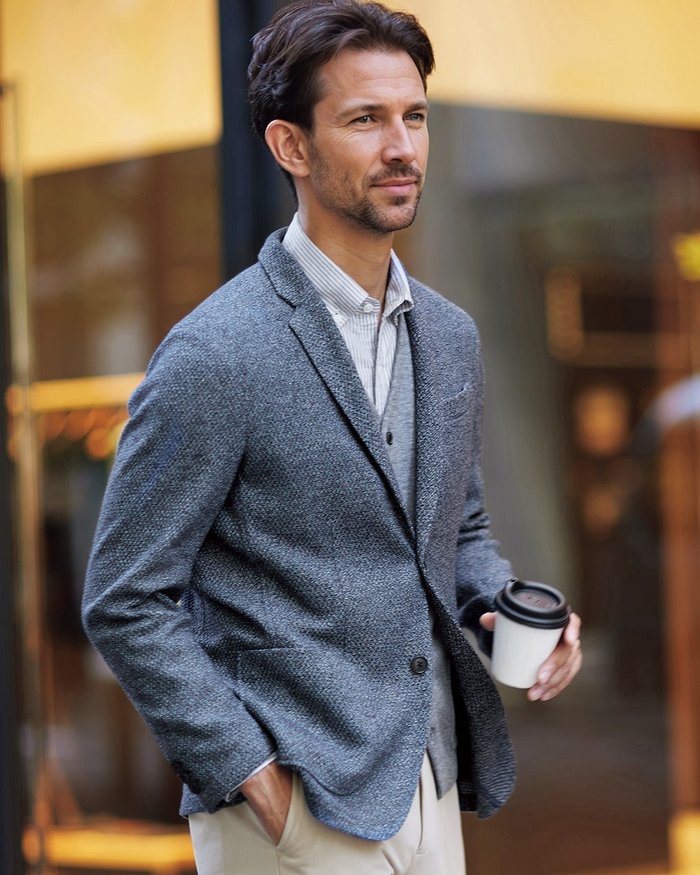 【ドゥクラッセ/DoCLASSE / MEN】のラクスマNEOメランジニットジャケット インテリア・キッズ・メンズ・レディースファッション・服の通販 founy(ファニー) https://founy.com/ ファッション Fashion メンズファッション Fashion for Men 新作・新入荷 New Arrivals / New In ジャケット Jacket, Outerwear スマート Smart, Elegant バランス Balance, Style Balance パイピング Piping, Trim Design パッチ Patch, Appliqué ベスト Vest, Waistcoat ポケット Pocket, Pocket Detail メランジ Melange, Mixed Yarn メンズ Men's, Menswear ラッセル Raschel, Raschel Lace |ID: prp329100004650027 ipo3291000000033832924