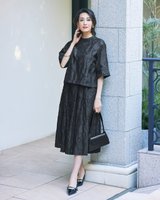 【ドゥクラッセ/DoCLASSE】のフラワージャカード・フレアスカート 人気、トレンドファッション・服の通販 founy(ファニー) ファッション Fashion レディースファッション Fashion for Women スカート Skirts Aライン・フレアスカート A-Line & Flared Skirts おすすめ Recommended / Our Picks ジャカード／ジャガード Jacquard, Woven Pattern セットアップ Set-Up, Coordinated Outfit セレモニー Ceremony フラワー Flower, Floral フレア Flare, Flared プリント Print, Printed Pattern エレガント 上品 Elegant 夏 Summer 春 Spring S/S・春夏 SS, Spring/Summer, Warm Season 無地 Plain, Solid Color |ID:prp329100004652155
