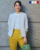 【ドゥクラッセ/DoCLASSE】の21番フレンチリネン・ノーカラージャケット 人気、トレンドファッション・服の通販 founy(ファニー) ファッション Fashion レディースファッション Fashion for Women アウター Coat / Outerwear Collection レディースジャケット・軽アウター Jackets ノーカラージャケット / シンプル上品コーデ Collarless Jackets ジャケット Jacket, Outerwear フェミニン Feminine, Girly フランス France, French フリル Frill, Ruffle フレア Flare, Flared リネン Linen, Linen Fabric thumbnail ストーン|ID: prp329100004660838 ipo3291000000033728268