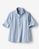 【ドゥクラッセ/DoCLASSE / MEN】のライトコットンシアサッカー・プルオーバーシャツ サックス&times;ホワイト|ID: prp329100004660845 ipo3291000000033908328