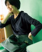 【ドゥクラッセ/DoCLASSE】の超長綿・異素材フリルトップス ミッドナイトブルー|ID:prp329100004665335