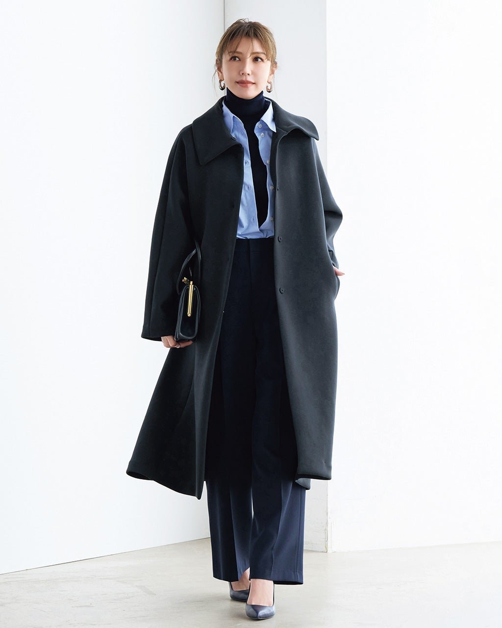 【ドゥクラッセ/DoCLASSE】のエアーライトフォルム・ビッグカラーコート 人気、トレンドファッション・服の通販 founy(ファニー)  ファッション Fashion レディースファッション Fashion for Women アウター Coat / Outerwear Collection コート・ロングコート・ピーコート Long Coats, Peacoats & More なめらか Smooth, Silky Texture カットソー Cut and Sewn Top ストレッチ Stretch, Stretchy Fabric フェミニン Feminine, Girly ロング Long, Long-Length エレガント 上品 Elegant  other-1|ID: prp329100004665341 ipo3291000000034145668