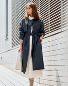 【ドゥクラッセ/DoCLASSE】の光沢ギャバジン・ノーカラートレンチコート ミッドナイトブルー|ID:prp329100004665346