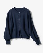 【ドゥクラッセ/DoCLASSE】の総針編み・飾りポケットクルーカーディガン ネイビー|ID:prp329100004665349