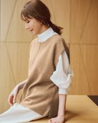 【ドゥクラッセ/DoCLASSE】のミラノリブ・バックパールニットベスト ベージュ|ID: prp329100004665351 ipo3291000000033747001